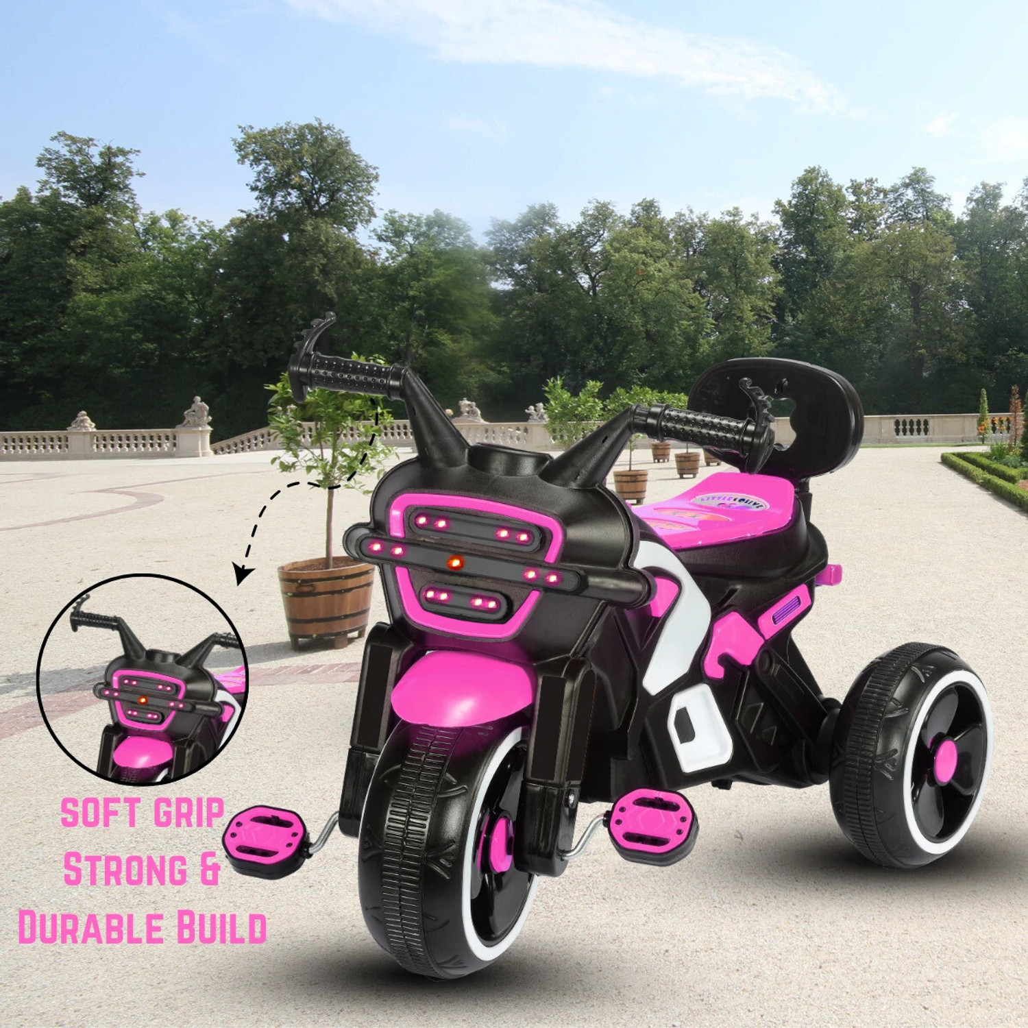 Image of Little Olive RideOn Ranger Bike Pedal Tricycles for Kids 1-3 Years Rideons & Wagons Battery Operated Ride On (Pink)