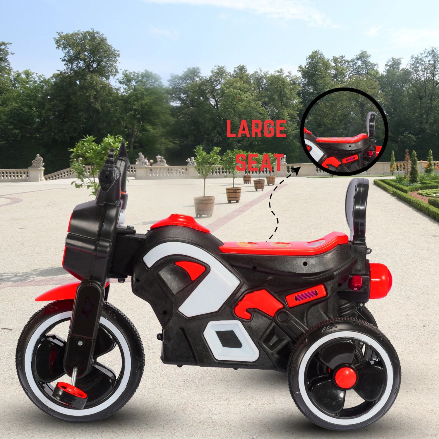 Image of Little Olive RideOn Ranger Bike Pedal Tricycles for Kids 1-3 Years Rideons & Wagons Battery Operated Ride On (Red)