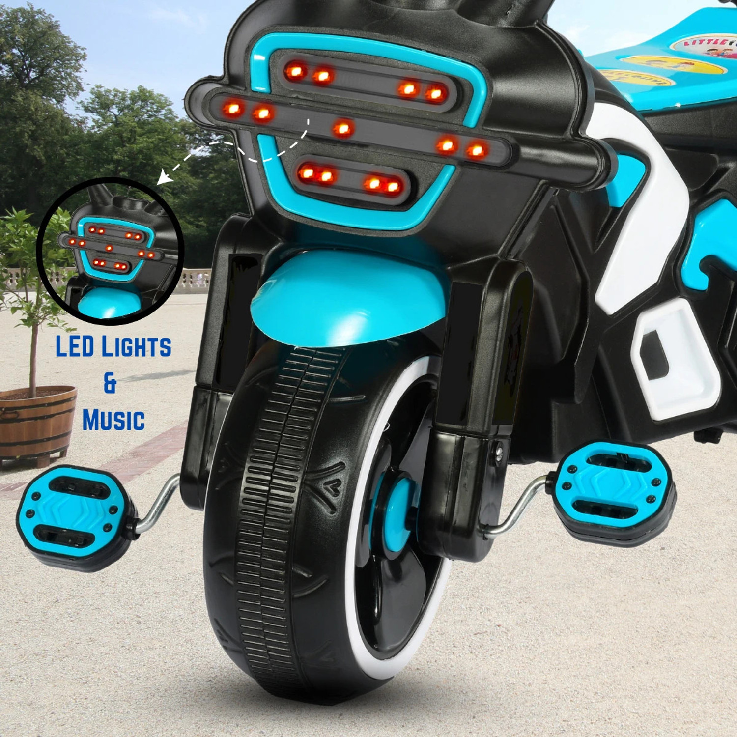 Image of Little Olive RideOn Ranger Bike Pedal Tricycles for Kids 1-3 Years Rideons & Wagons Battery Operated Ride On (Blue)