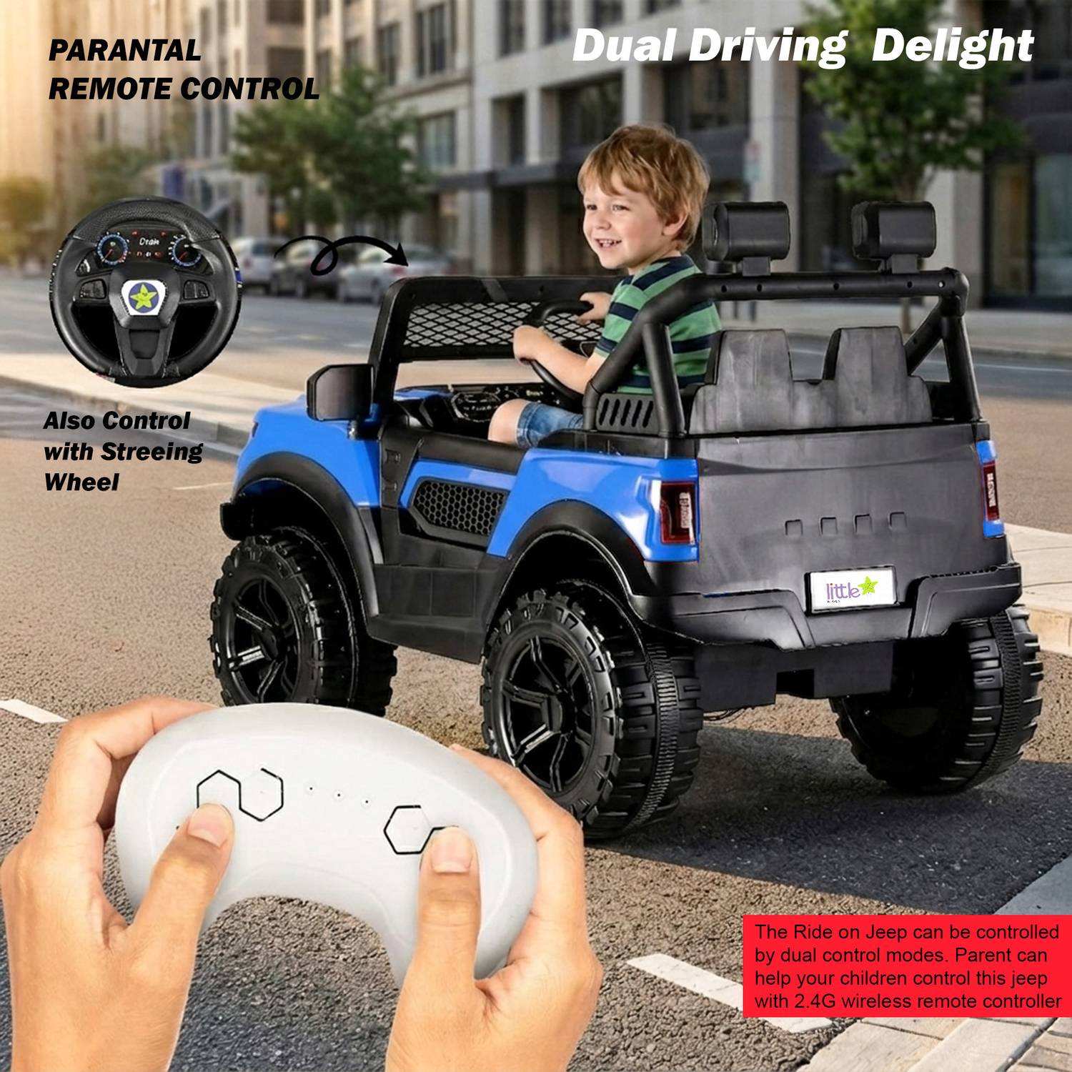 LITTLE RIDES Kids 4 Motor Electric Battery Car - Image 4