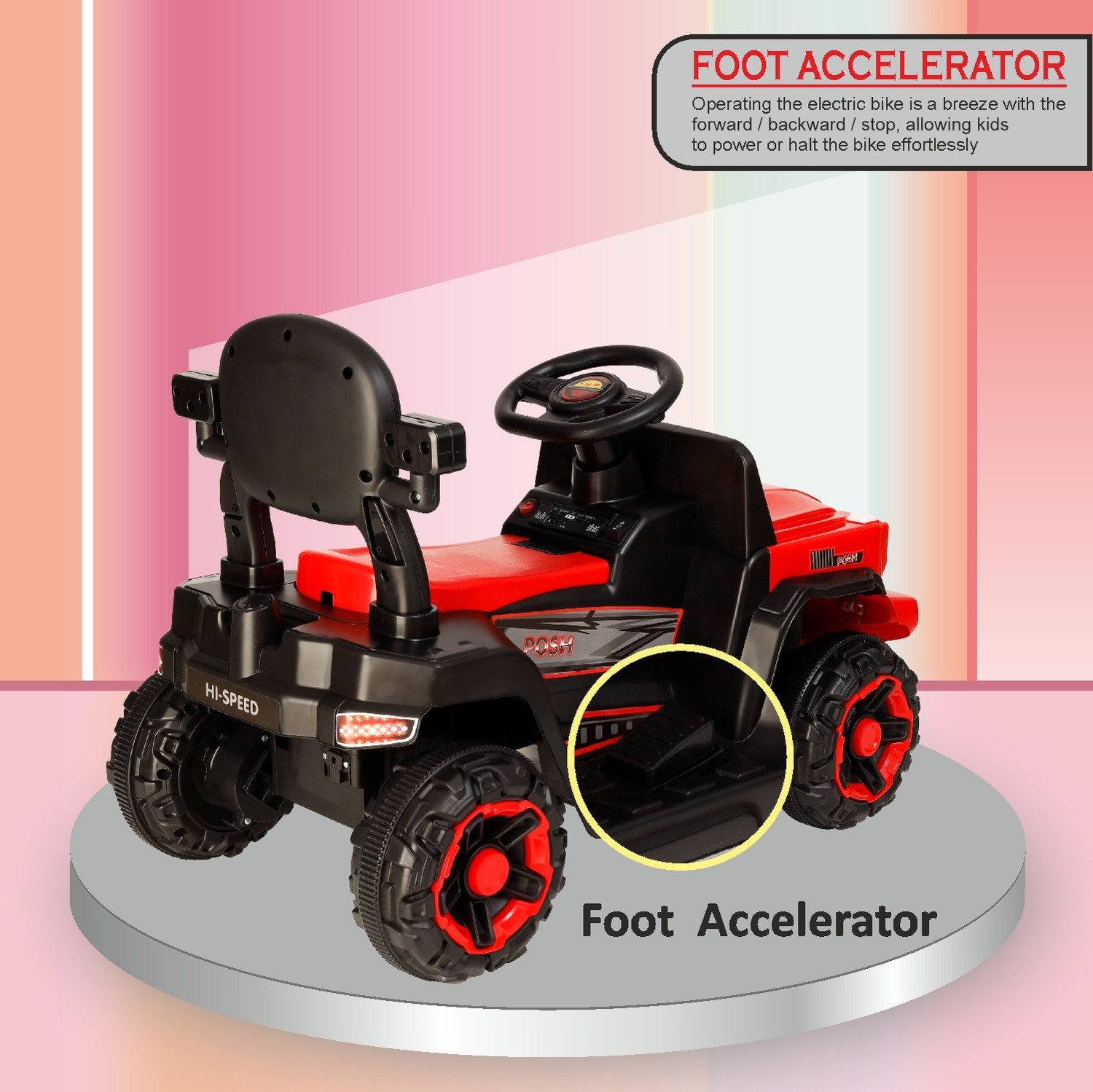 Image of Miss & Chief Posh Rechargeable Car 6V & 6.5Ah Battery(Ages 2+)| Bluetooth & USB Music Player Car Battery Operated Ride On