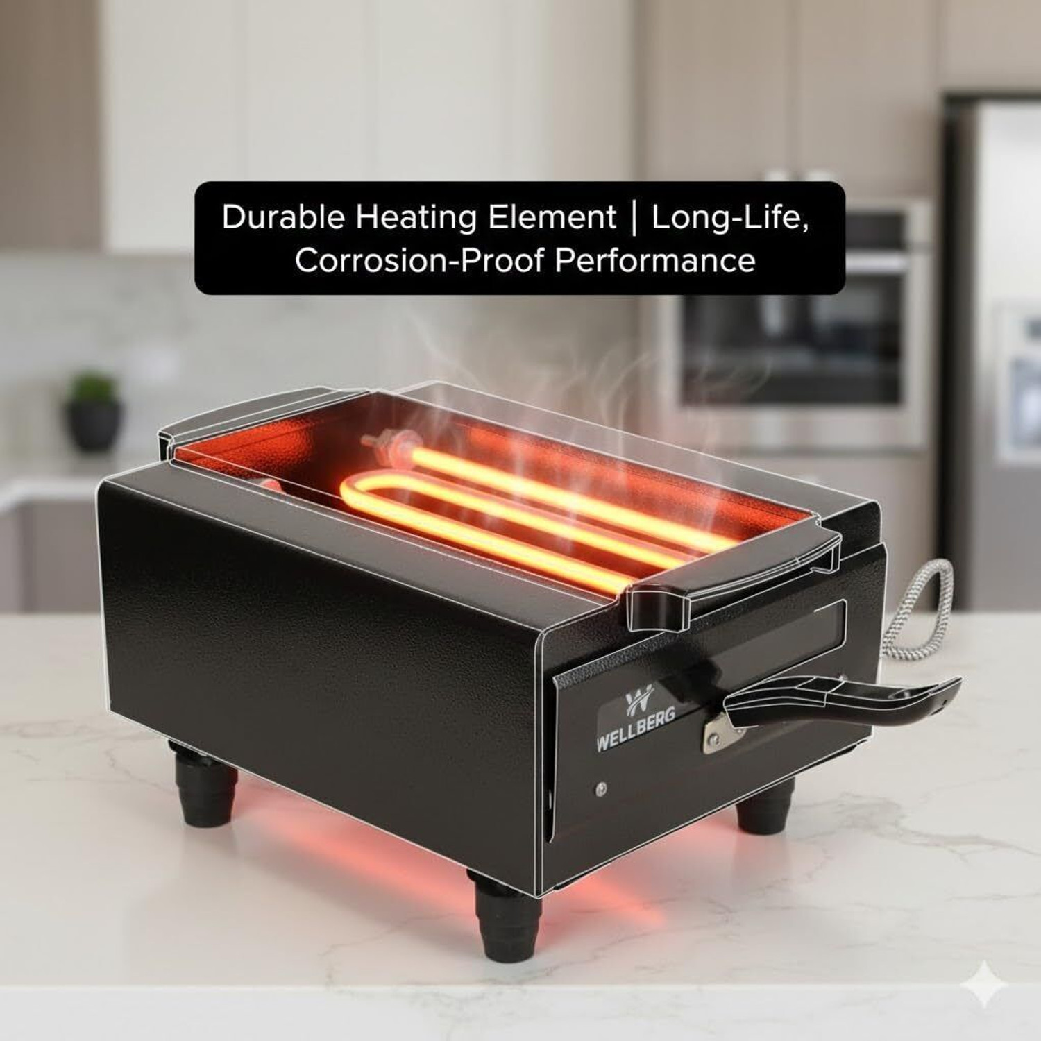 Image of WELLBERG Heavy-Duty 14-Inch Multipurpose Oven for Baking, Grilling, and Tandoori Cooking Electric Tandoor