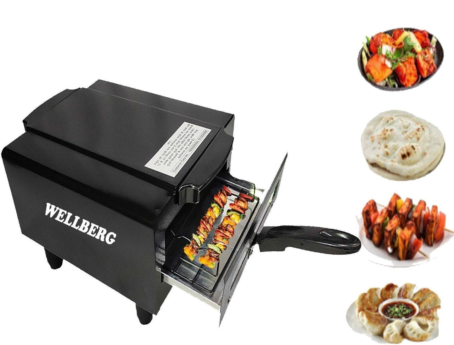 Image of WELLBERG 14-Inch Heavy-Duty Pizza Oven for Healthy Baking, Roasting, and Grilling at Home Electric Tandoor