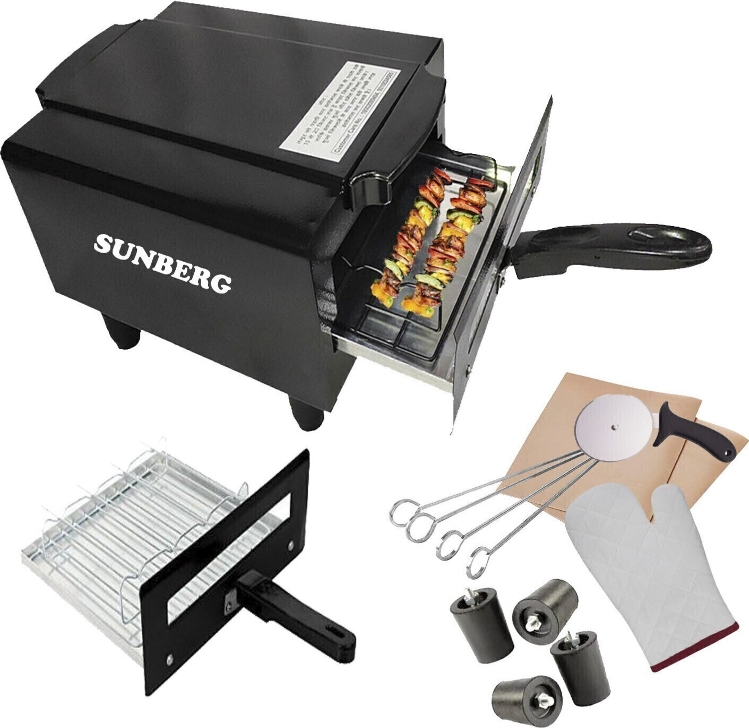 Image of SUNBERG 14inch Pizza Maker Oven � Multi-Purpose Home & Kitchen Appliance for Fast Meals Electric Tandoor