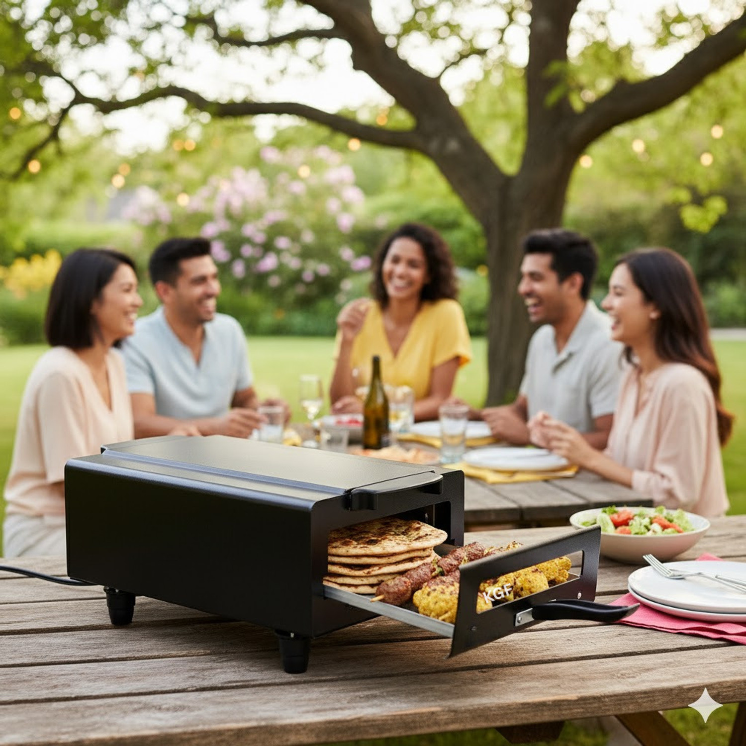 Image of KGF 2000W 14 Inch Indoor Grill Oven for Grilling, Roasting, and Baking at Home Electric Tandoor