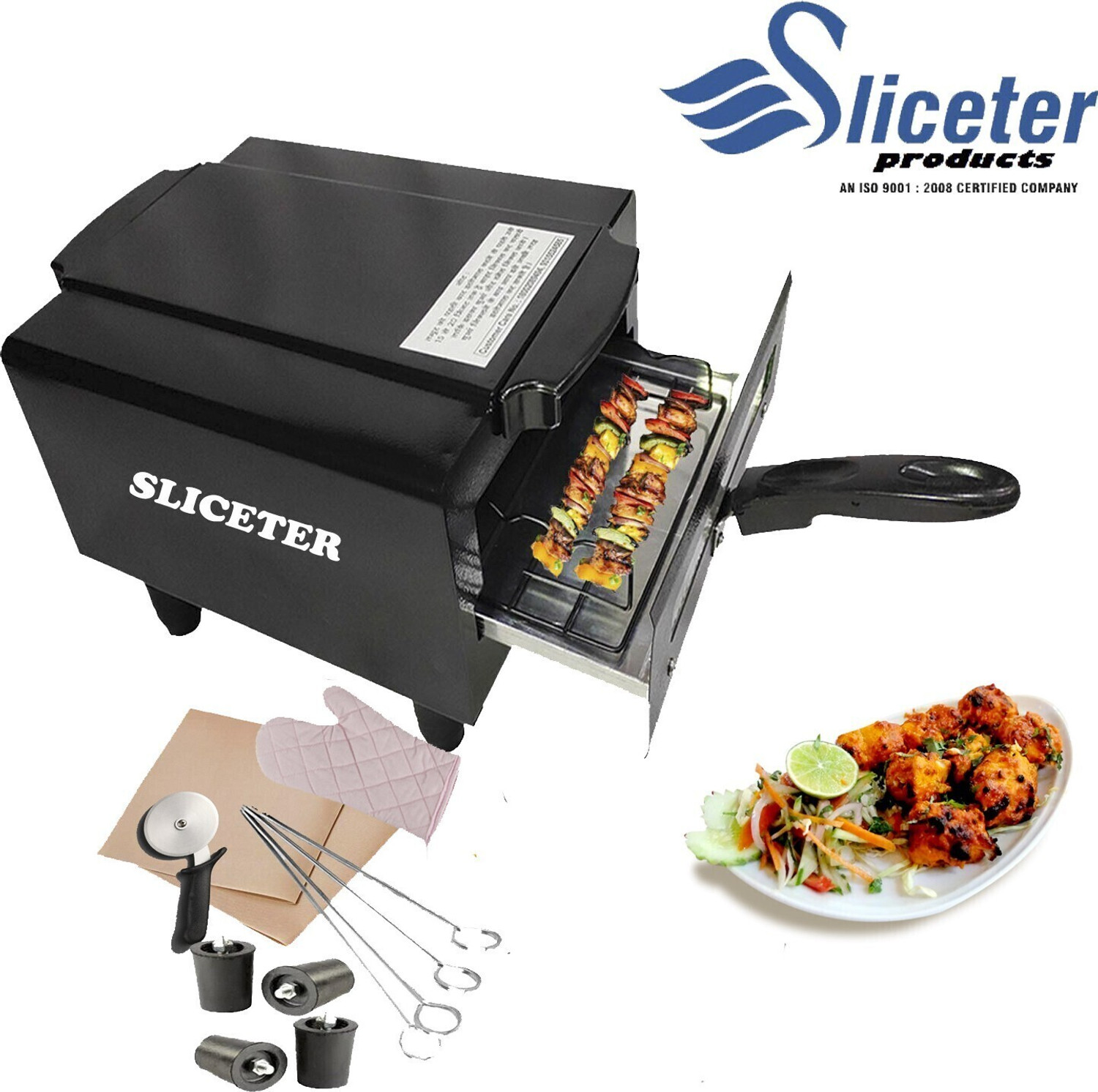 Image of SLICETER 14inch Multi-Purpose Home & Kitchen Pizza Maker Oven for Baking and Cooking Electric Tandoor