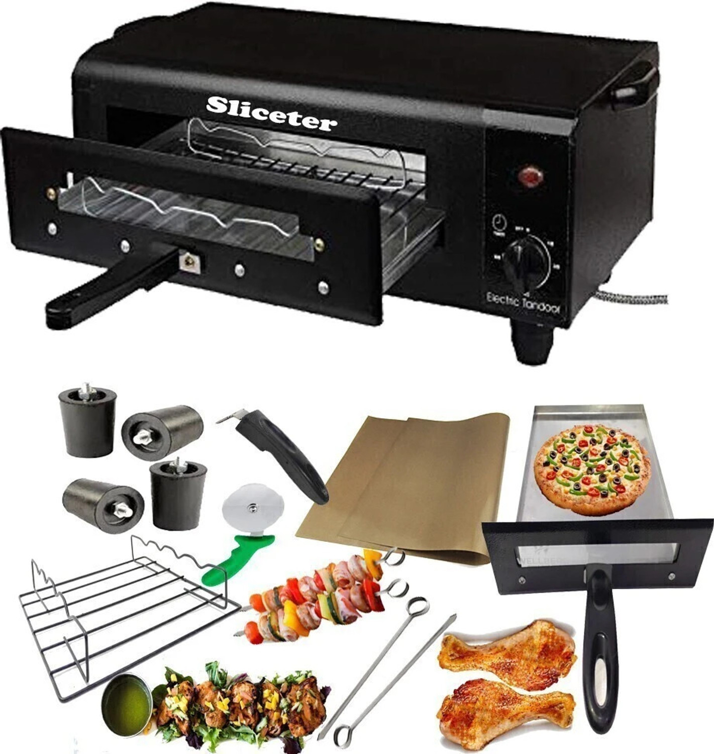 Image of SLICETER Heavy-Duty Tandoor for Baking, Grilling & Roasting with Element Control Switch Electric Tandoor