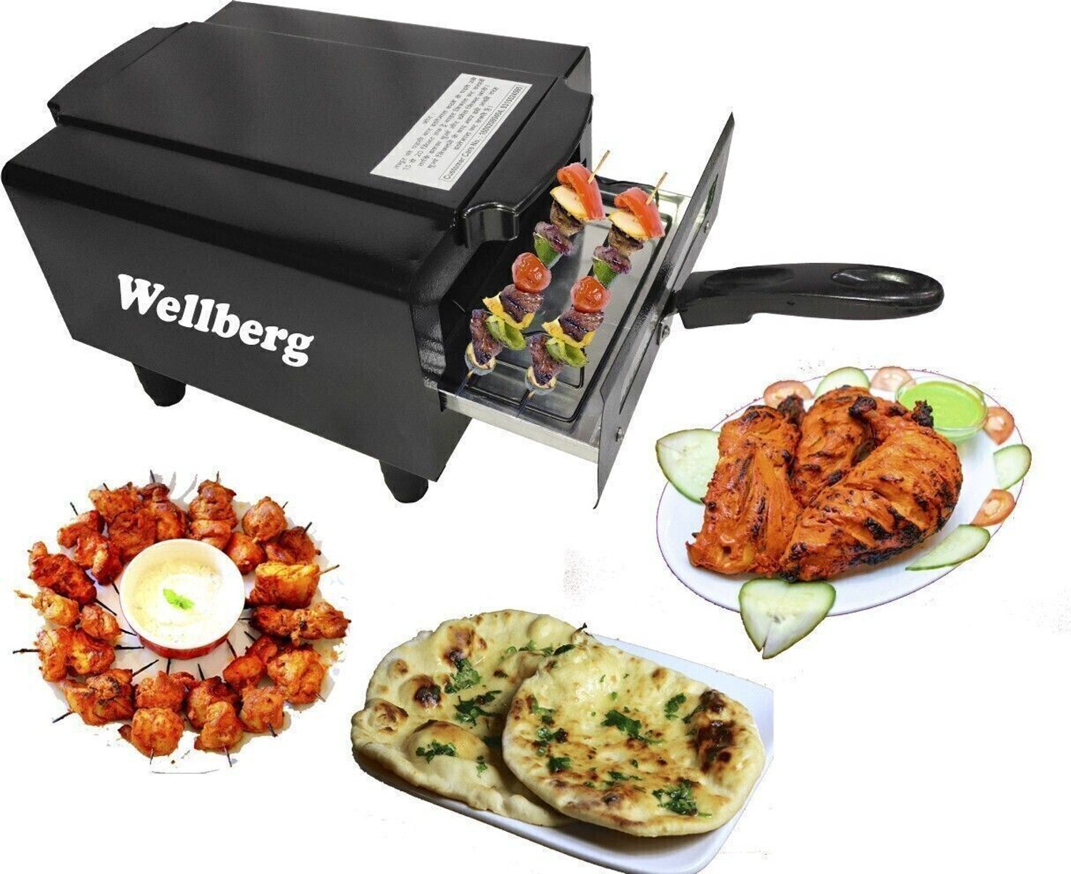 Image of WELLBERG Heavy-Duty Oven for Baking, Grilling, Roasting, and Oil-Free Cooking at Home Electric Tandoor
