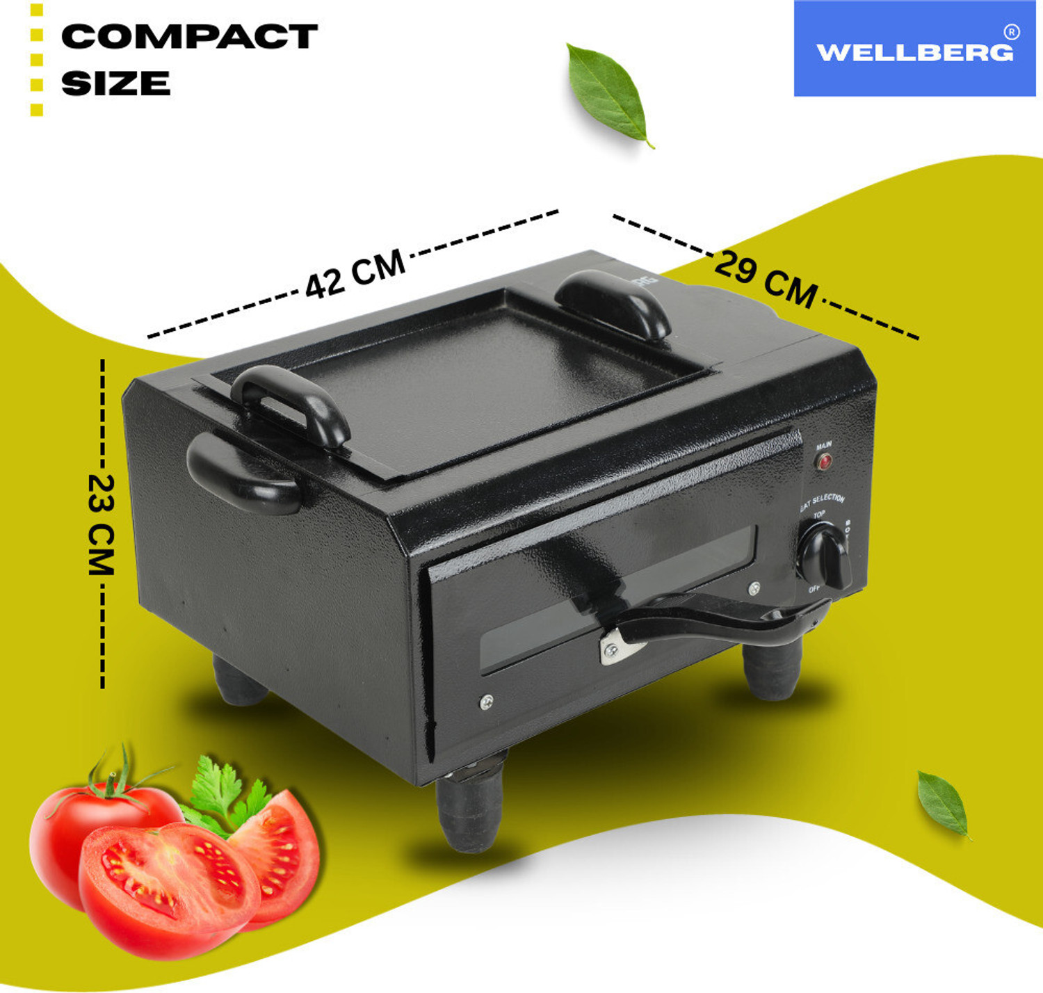 Image of WELLBERG Premium Dual 2-in-1 Pizza Oven with Upper Tray for Home Cooking Needs Electric Tandoor