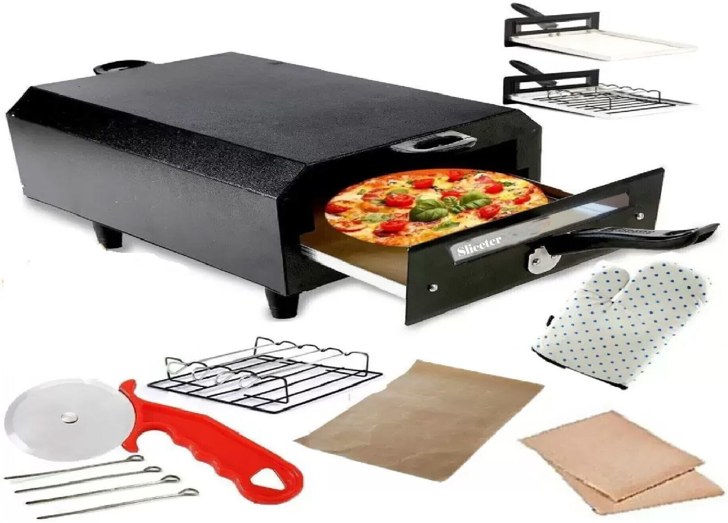 Image of SLICETER Multi-Purpose 14inch Pizza Maker Oven for Home & Kitchen � Ideal for Baking Electric Tandoor