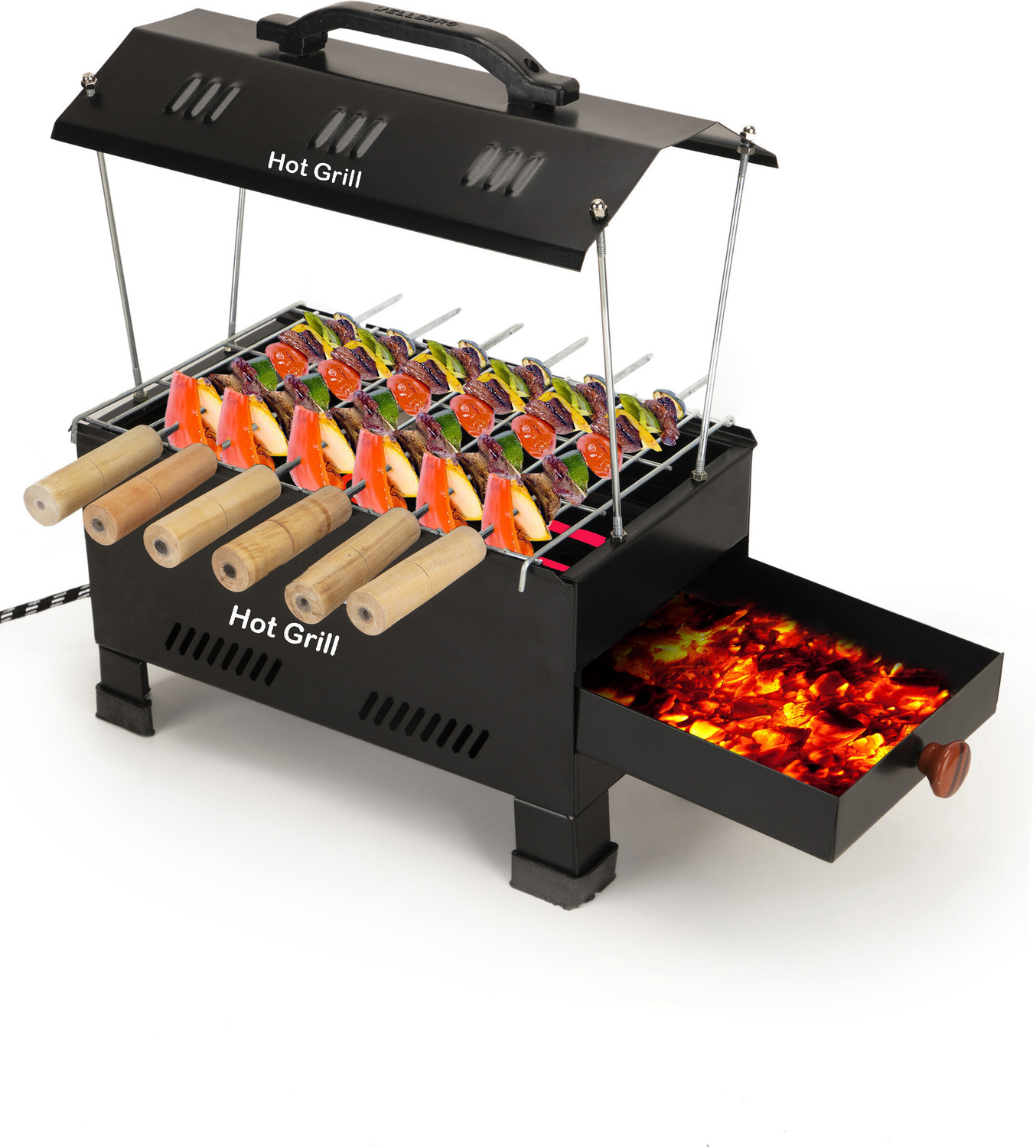 Image of Hot Grill Versatile 2-in-1 Barbecue Grill - Electric & NonElectric Options for Flexibility Electric Tandoor