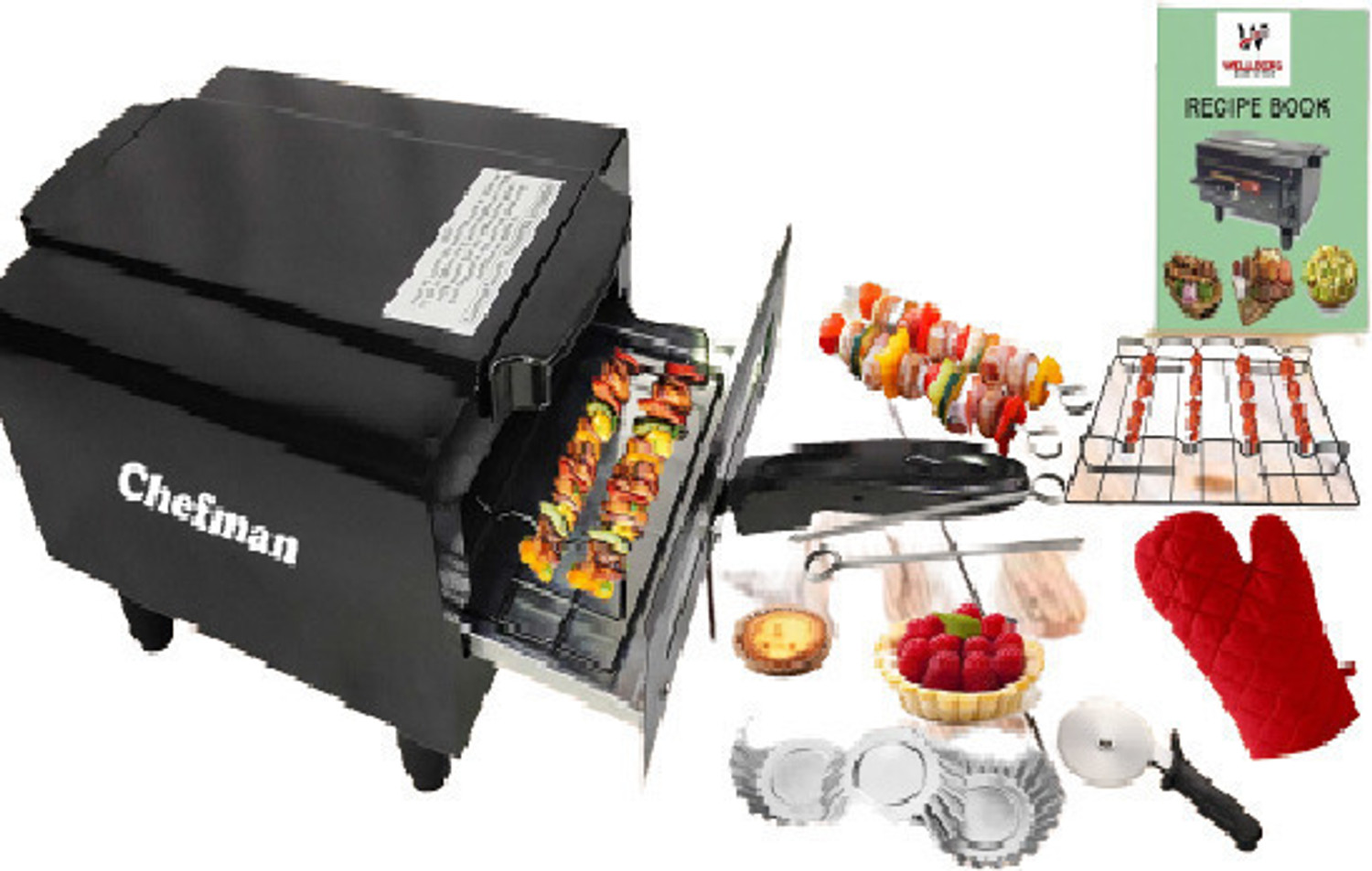 Image of Chefman Compact 1500W Pizza Oven with Oil-Free Cooking Features for Naan & Roti Electric Tandoor
