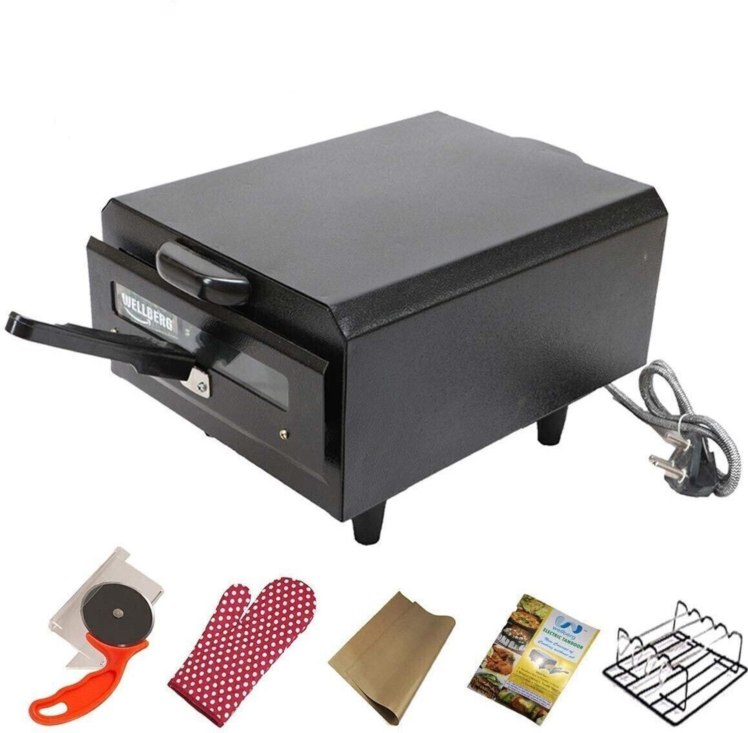 Image of WELLBERG Heavy-Duty Pizza Oven for Grilling, Roasting, and Oil-Free Healthy Cooking Needs Electric Tandoor