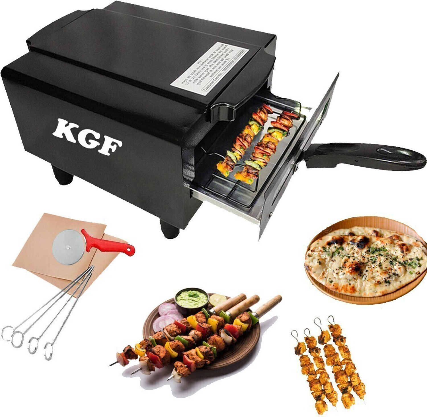 Image of KGF Mini 1500W Multi-Purpose Grill | Lightweight Combo for Oil-Free Cooking Electric Tandoor