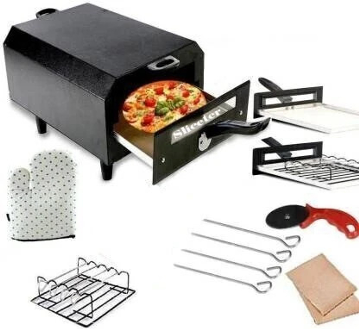 Image of SLICETER Compact Multi-Purpose Grill | 10-Inch 1500W Combo for Home & Kitchen Use Electric Tandoor