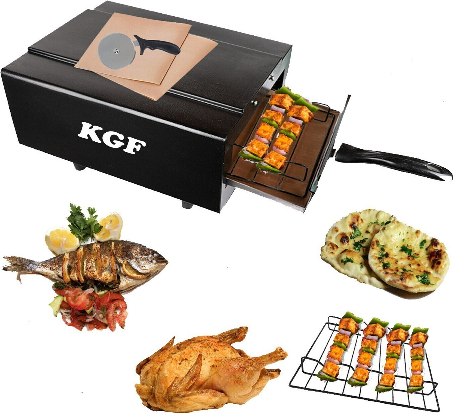 Image of KGF Elegant-Looking Lightweight 2000W Medium Pizza Maker for Home & Kitchen Electric Tandoor
