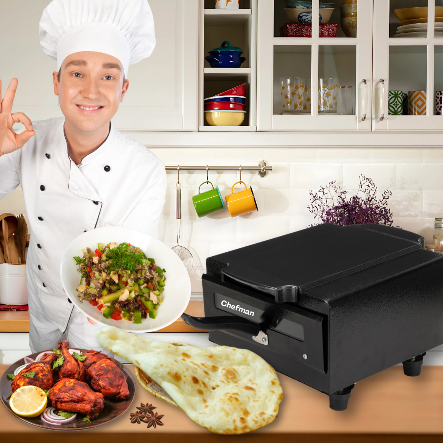 Image of Chefman Mini Pizza Maker Oven | 1500W | Compact & Efficient Cooking Appliance for Home Electric Tandoor
