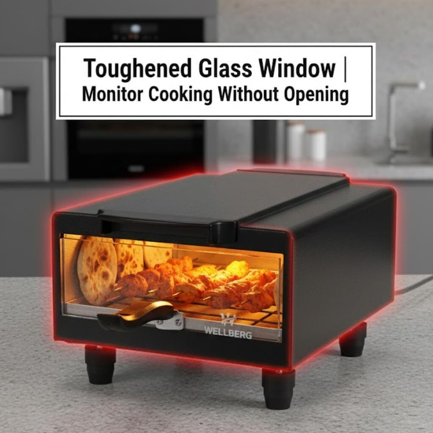 Image of WELLBERG Heavy-Duty 14-Inch Multipurpose Oven for Baking, Grilling, and Tandoori Cooking Electric Tandoor