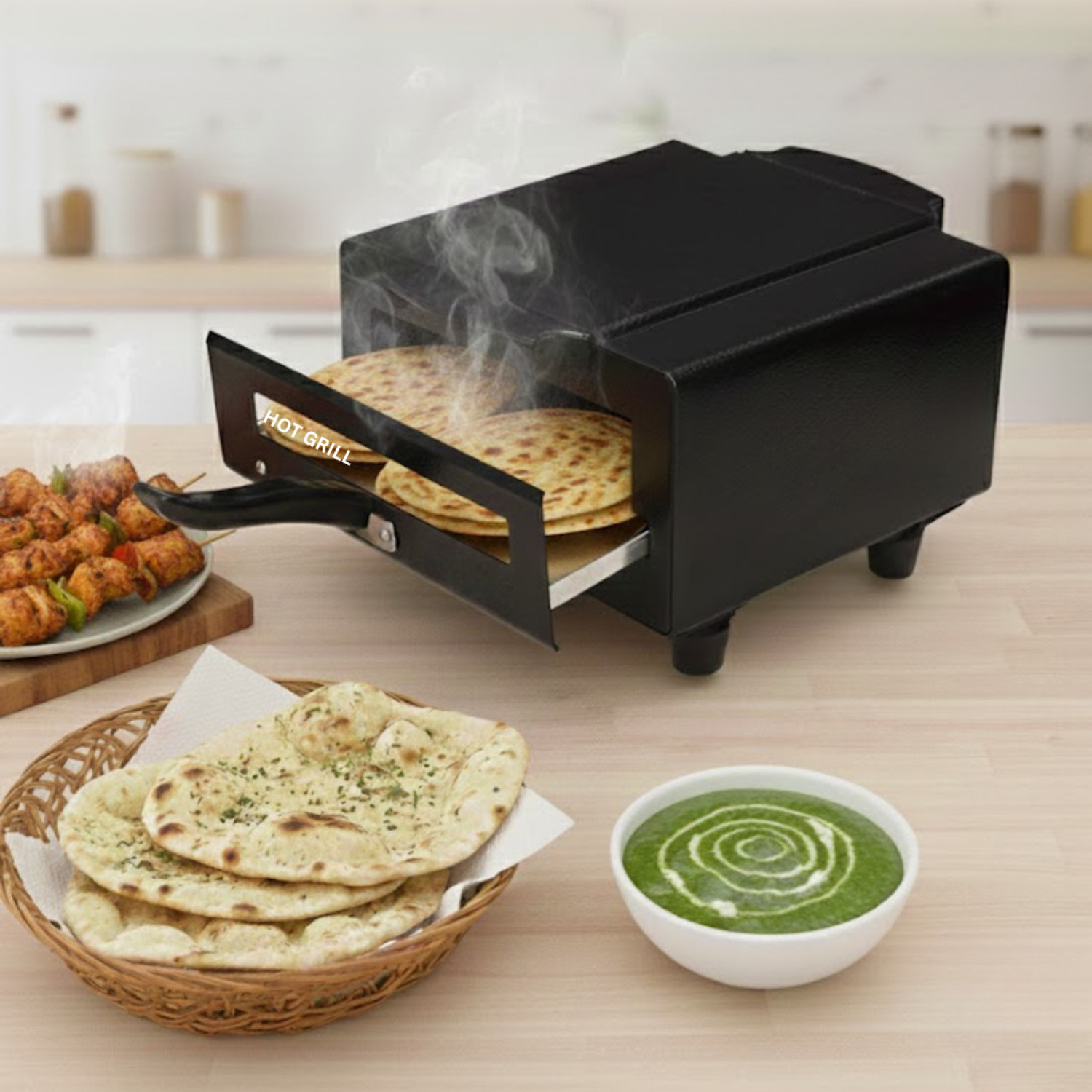 Image of Hot Grill Tabletop Pizza Oven Electric 10 Inch 1500W Home Baking Appliance Pizza Maker