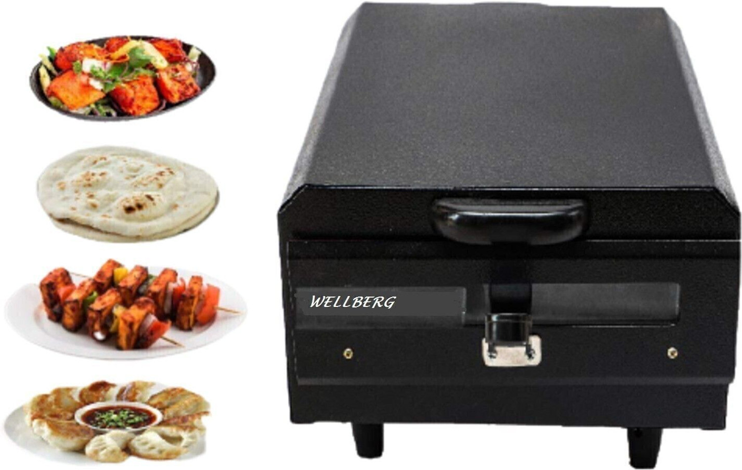 Image of WELLBERG 14 Inch Portable Pizza Oven for Baking Grilling & BBQ, Perfect for Home Cooking Electric Tandoor