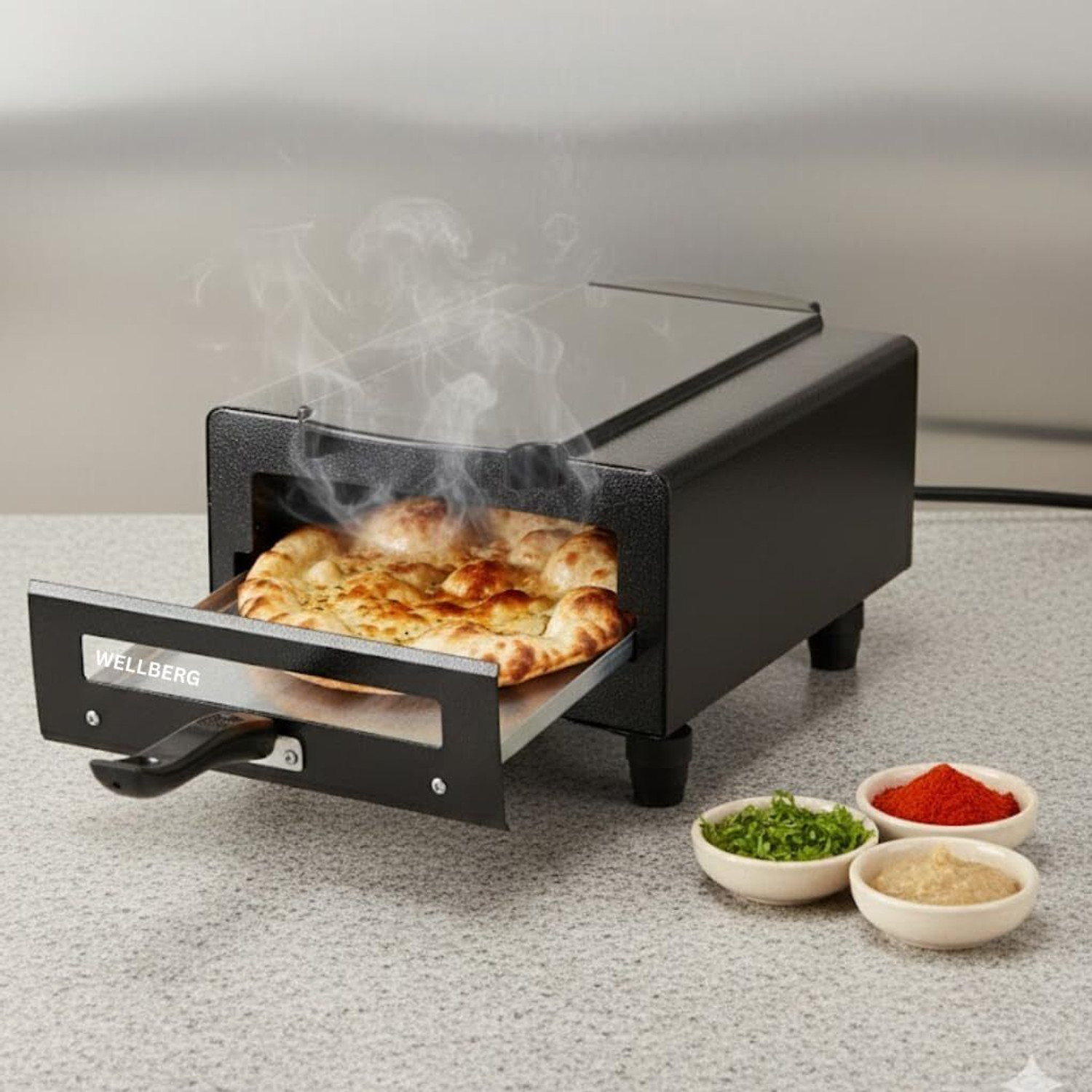 Image of WELLBERG Premium 14-Inch Oven for Healthy Cooking, Oil-Free Roasting, and Grilling Needs Electric Tandoor