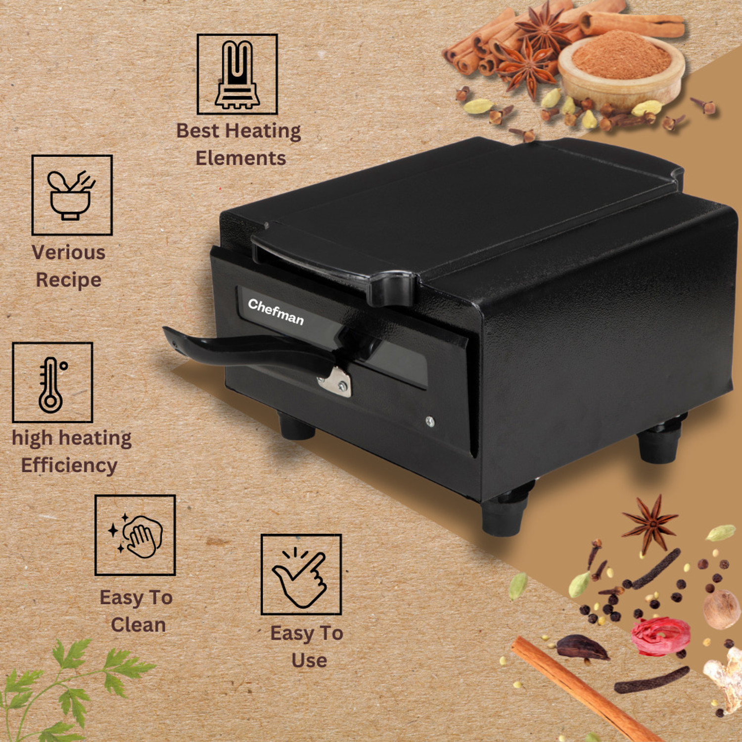 Image of Chefman Mini Advance Multi-Purpose Combo Smart Pizza & Naan Maker for Home Use Electric Tandoor