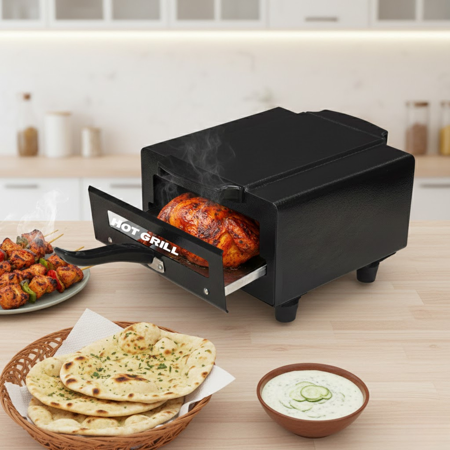 Image of Hot Grill Electric Pizza Oven 10 Inch 1500W Countertop Pizza Baking Oven for Home Pizza Maker