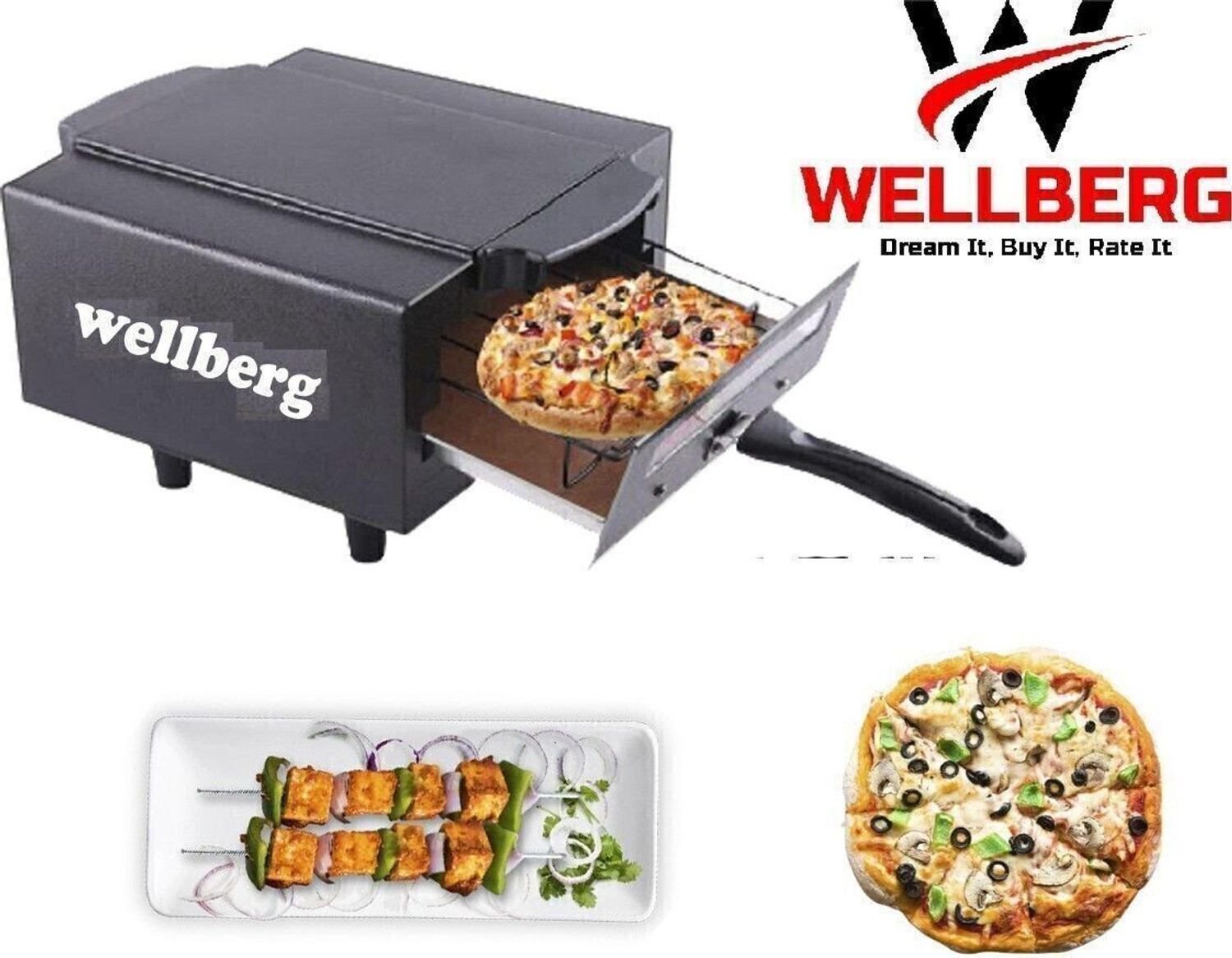 Image of WELLBERG Heavy-Duty Multipurpose Oven for Baking, Healthy Grilling, and Tandoori Cooking Electric Tandoor
