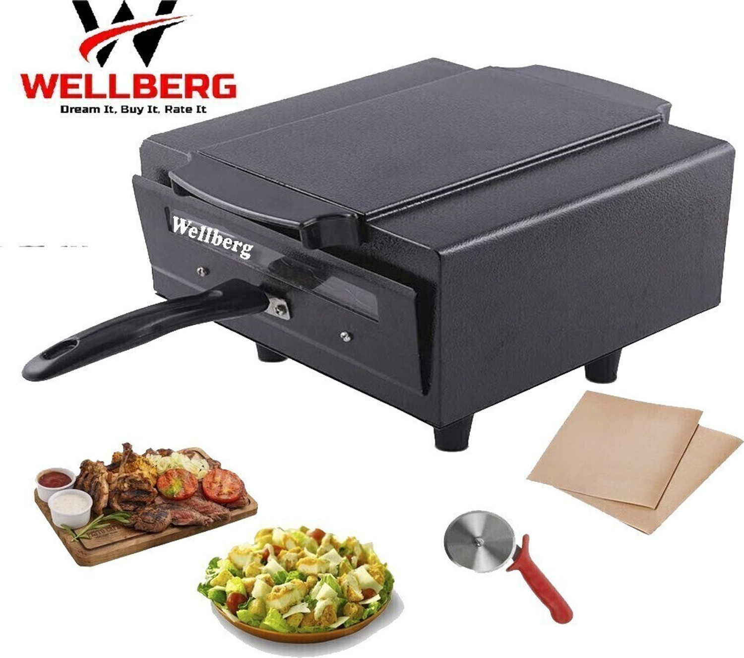 Image of WELLBERG Advance Micro Combo 10-Inch Oil-Free Cooking for Tandoori, Pizza, & Naan at Home Electric Tandoor