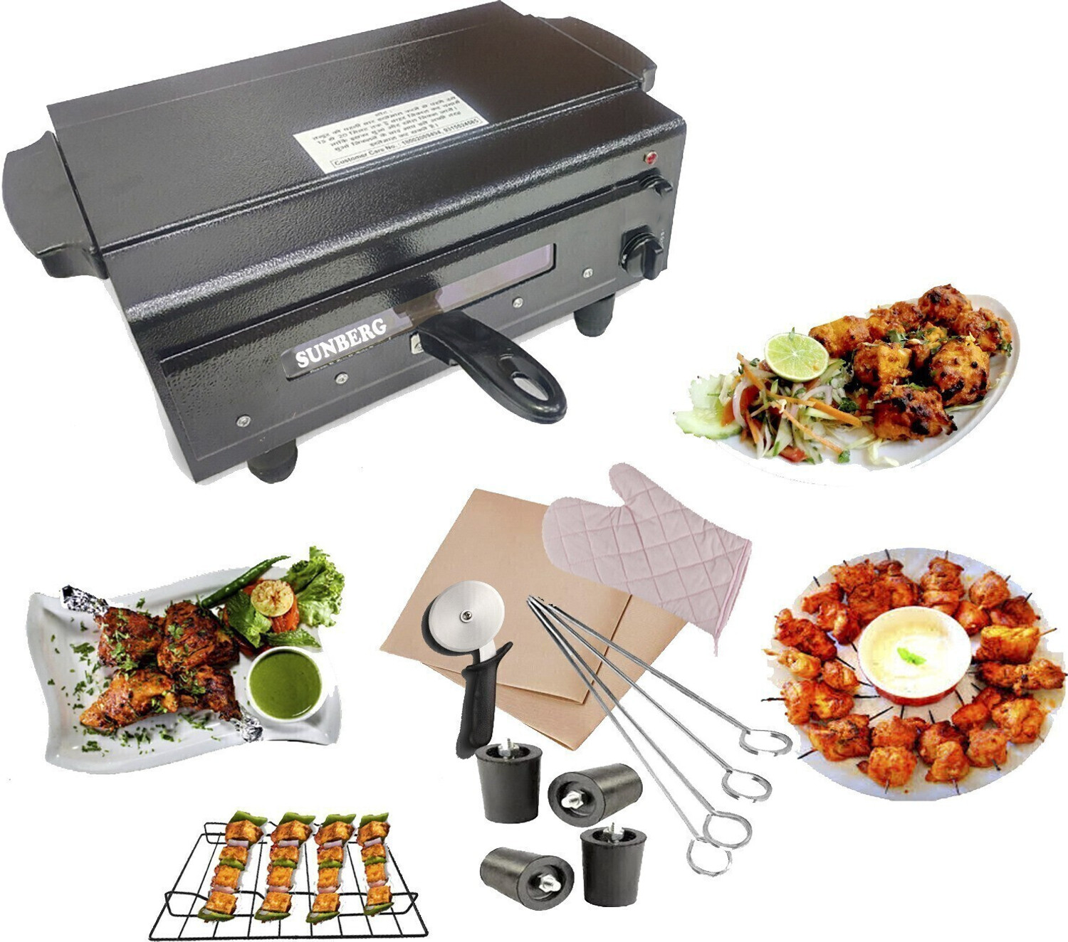 Image of SUNBERG 16-Inch Tandoor for Baking Grilling & Roasting Pizza with Element Control Switch Electric Tandoor