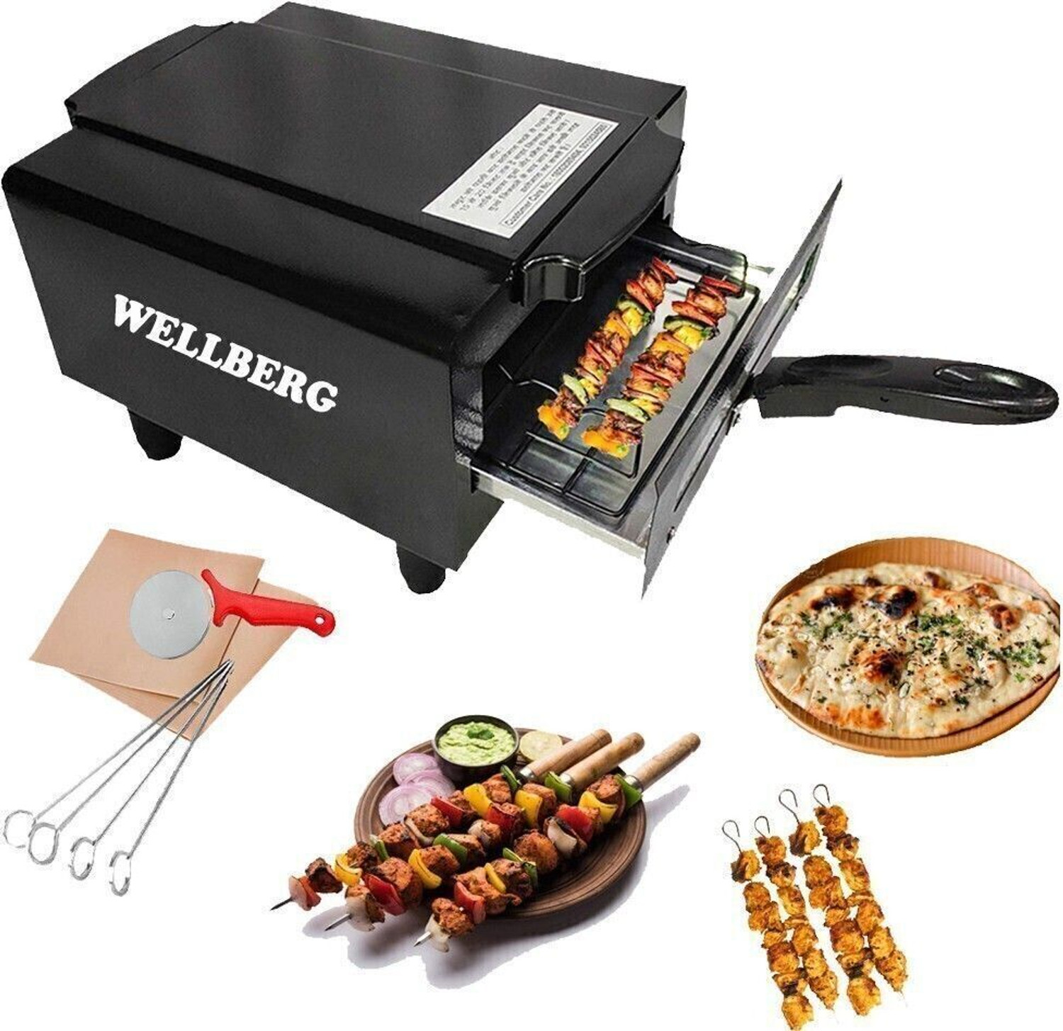 Image of WELLBERG Premium Heavy-Duty 14-Inch Oven for Baking, Grilling, and Tandoori Cooking Electric Tandoor