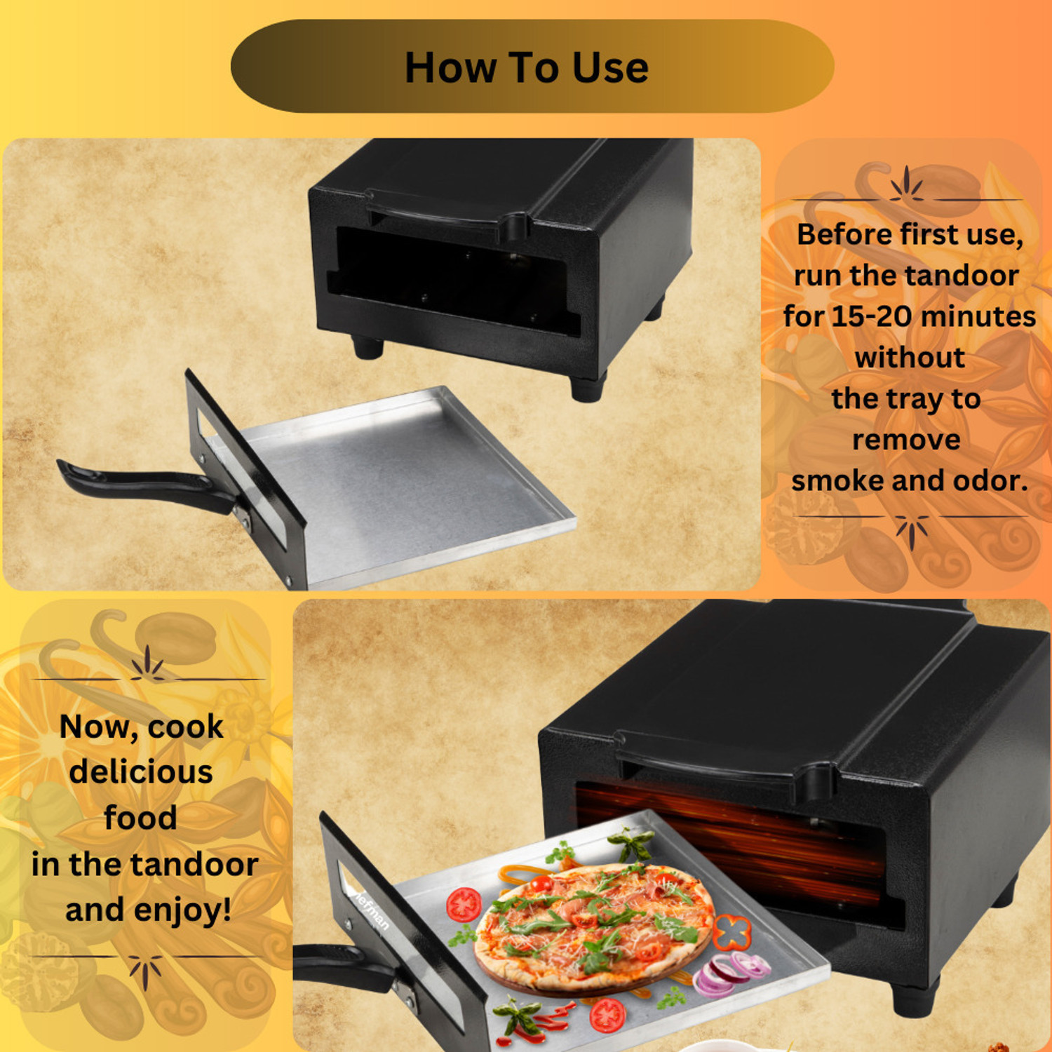 Image of Chefman Compact Pizza Maker Oven | 1500W | Healthy Cooking, Toasting, Grilling & Baking Electric Tandoor