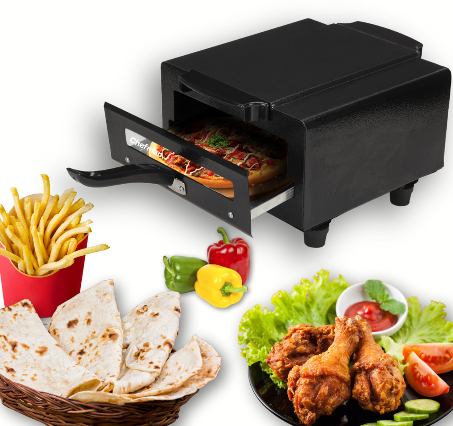 Image of Chefman Mini Pizza Maker Oven | 10 Inch | Compact & Versatile Kitchen Appliance for Home Electric Tandoor