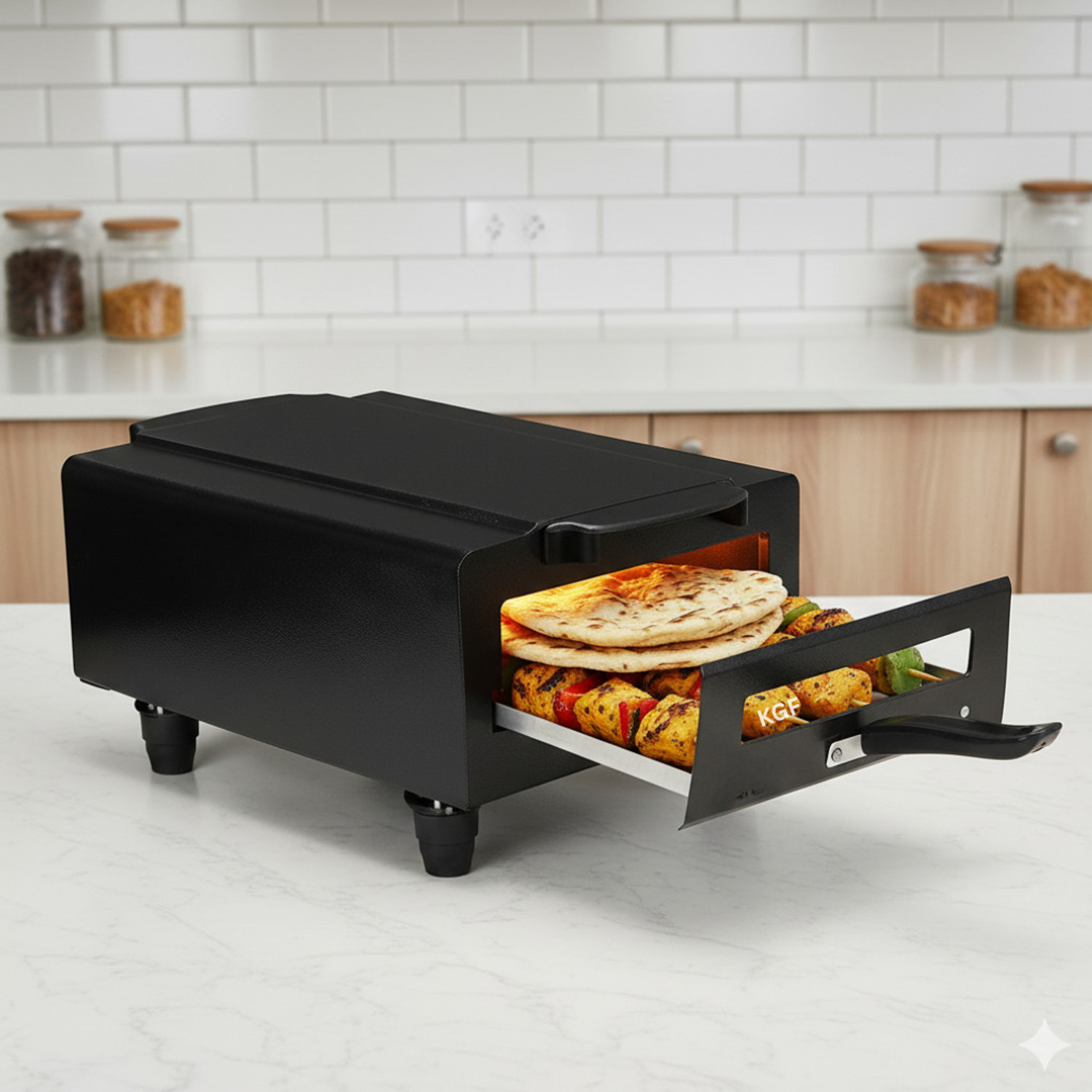 Image of KGF 2000W 14Inch Indoor Grill Oven with Stainless Steel Heating for Home Kitchen Use Electric Tandoor