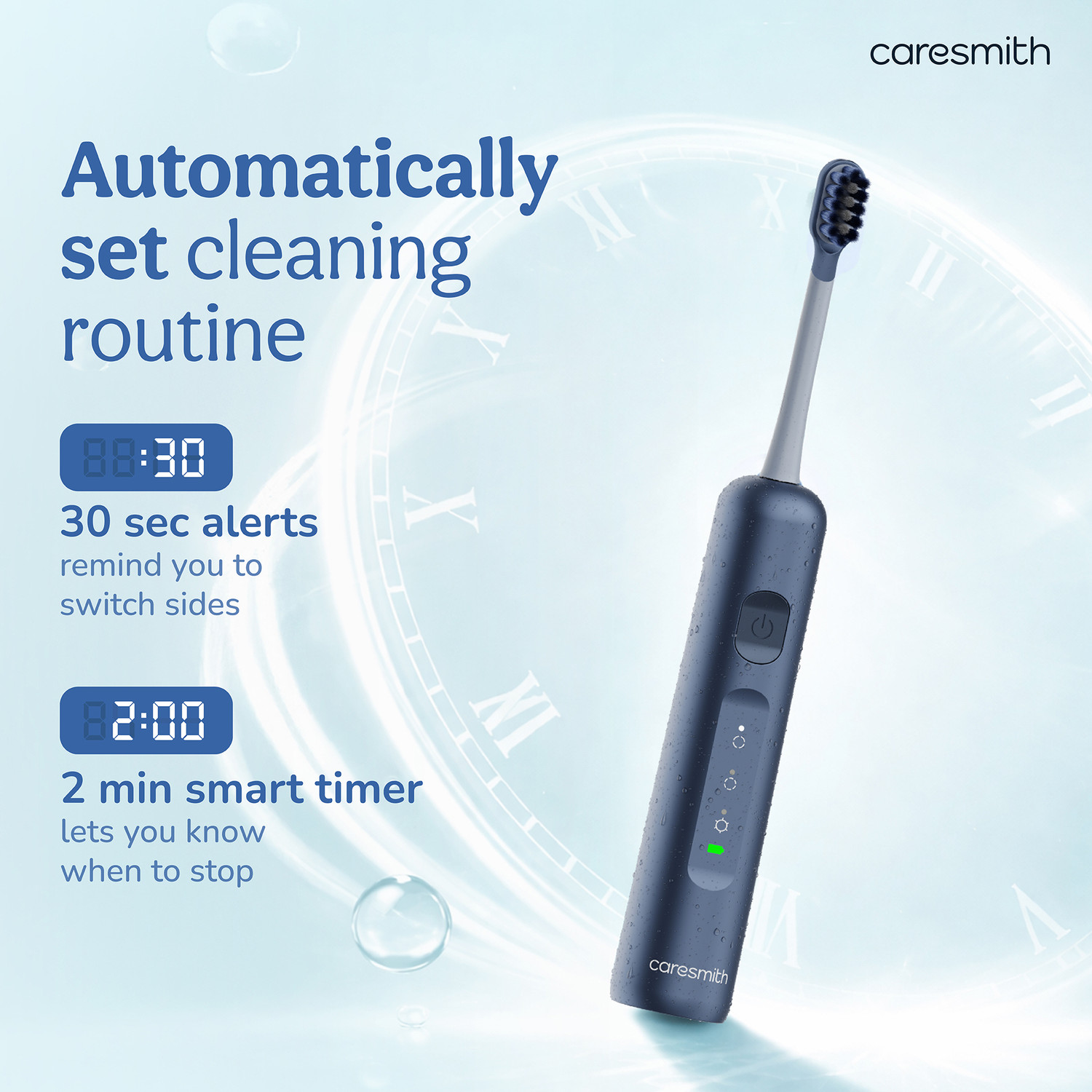Image of caresmith Spark Vibrasonic Electric Toothbrush | 5 Operational Modes Electric Toothbrush
