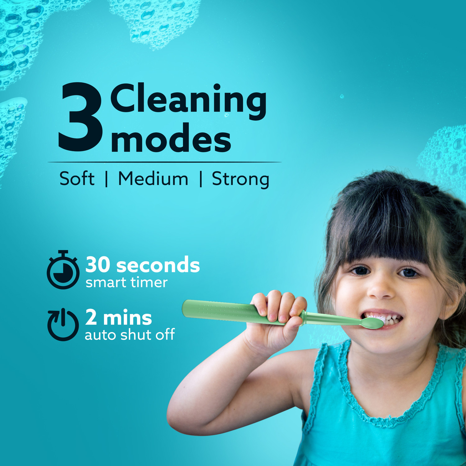 Image of AGARO REX Lite Sonic Electric Kids Toothbrush with 3 Brushing Modes Electric Toothbrush