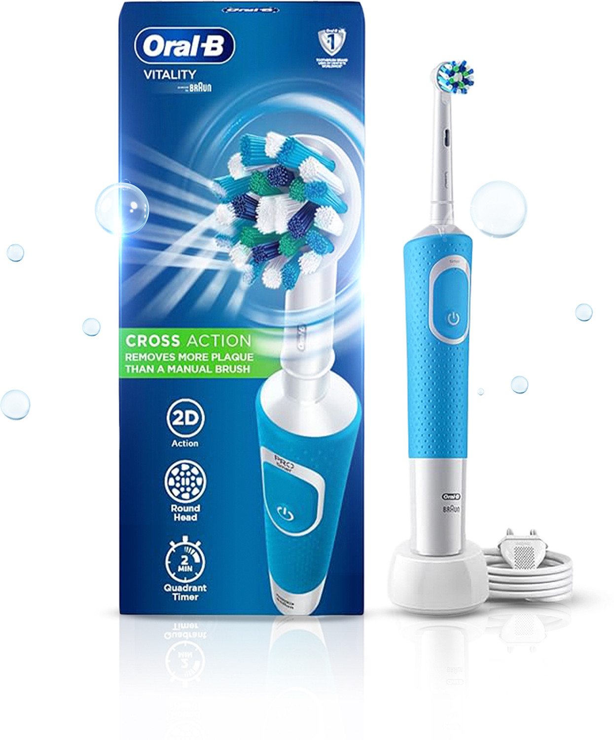 Image of Oral-B Vitality Blue, 2 Brushing Modes, 2 Min Timer,Rechargeable Electric Toothbrush