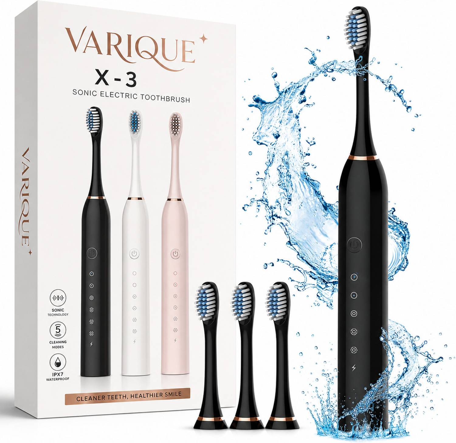 varique electric brush,Electric Travel Toothbrush USB Rechargeable 6 Position toothbrush Electric Toothbrush (Multicolor)