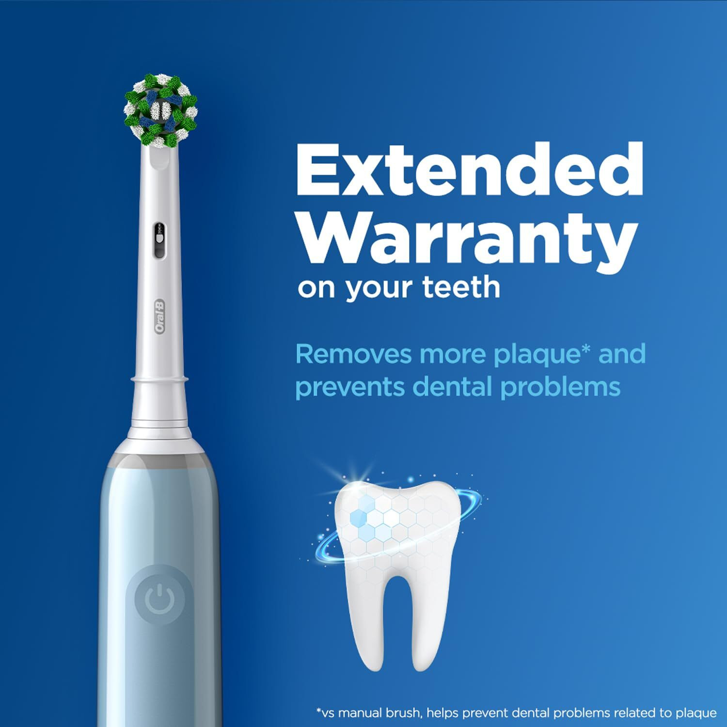 Image of Oral-B Rechargeable Rotating3 Cleaning Modes with Pressure Sensor Electric Toothbrush (Blue)