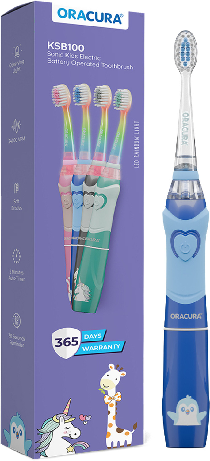 Image of ORACURA KSB100 Sonic Kids Battery Operated Electric Toothbrush | 24,000 Strokes /minute Electric Toothbrush