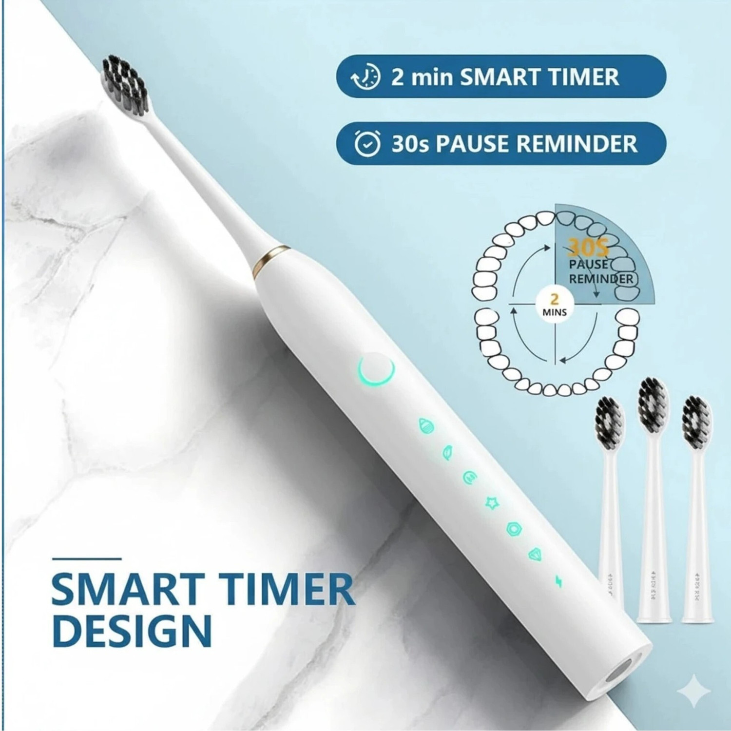 Image of MYCHNw E-TOOTHBRUSH(White) Electric Toothbrush