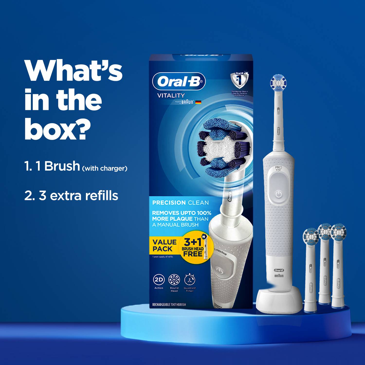 Oral-B Vitality Electric Toothbrush with 4 Brush Heads - Image 2
