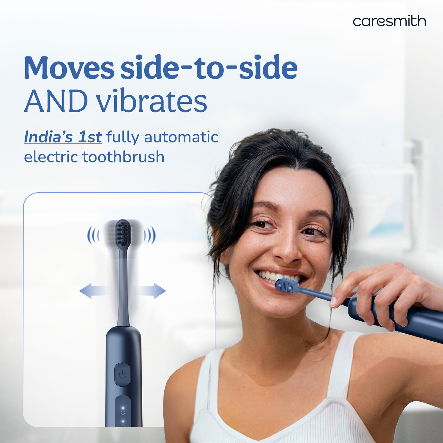 Image of caresmith Spark Vibrasonic Electric Toothbrush | 5 Operational Modes Electric Toothbrush
