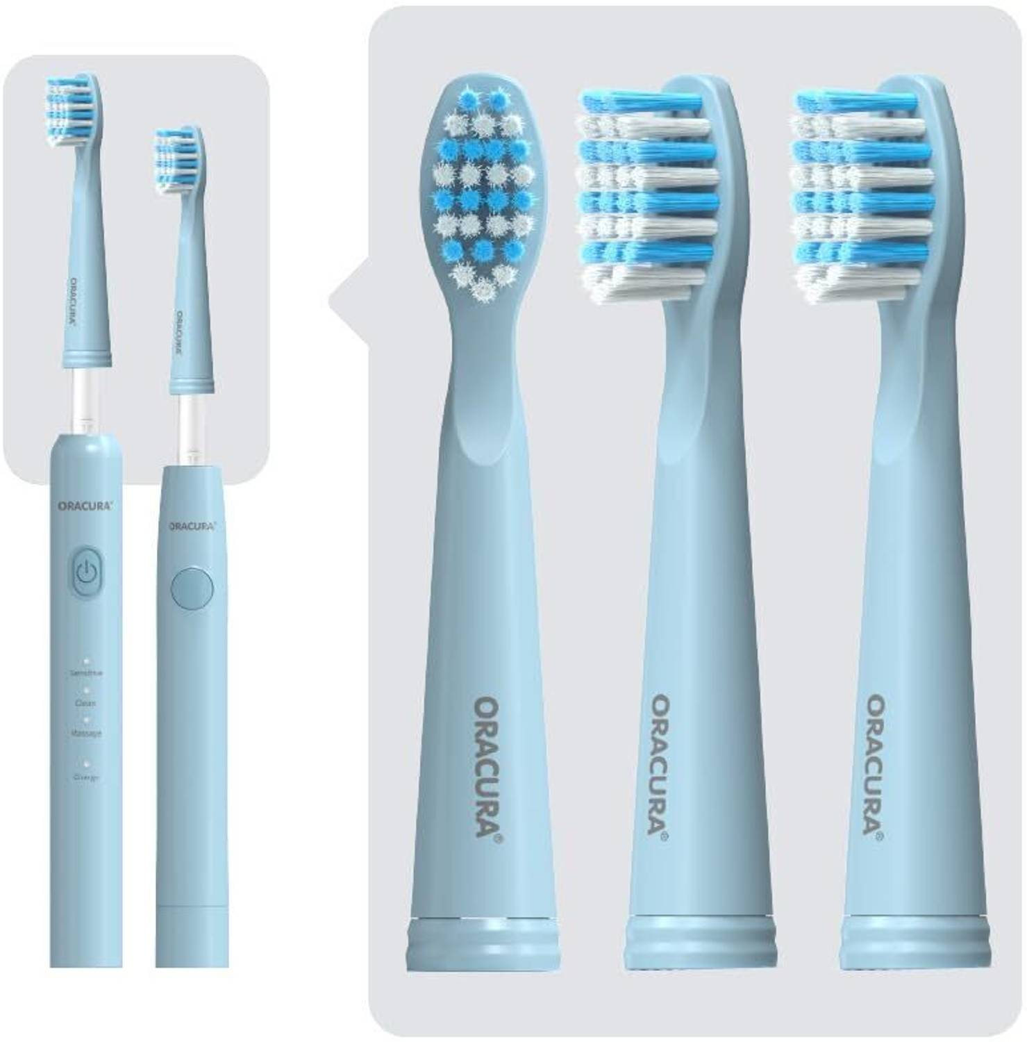 ORACURA Sonic Electric Toothbrush Heads for SB100 and SB200 (Pack of - Image 1