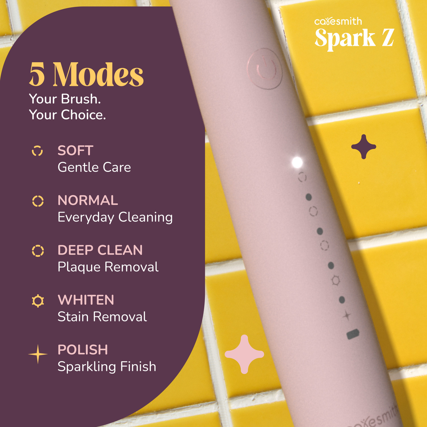 Image of caresmith Spark Z For Men & Women, Soft Bristle Electric Toothbrush