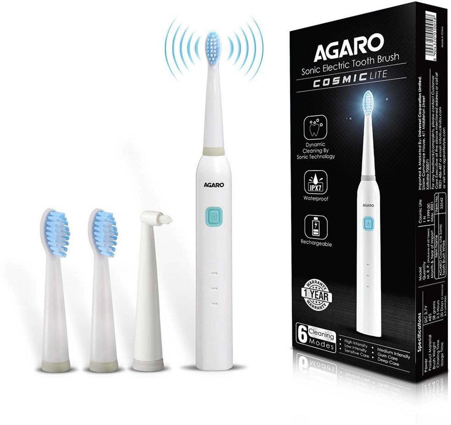 AGARO COSMIC Lite Sonic Electric Toothbrush - AGARO : Flipkart.com