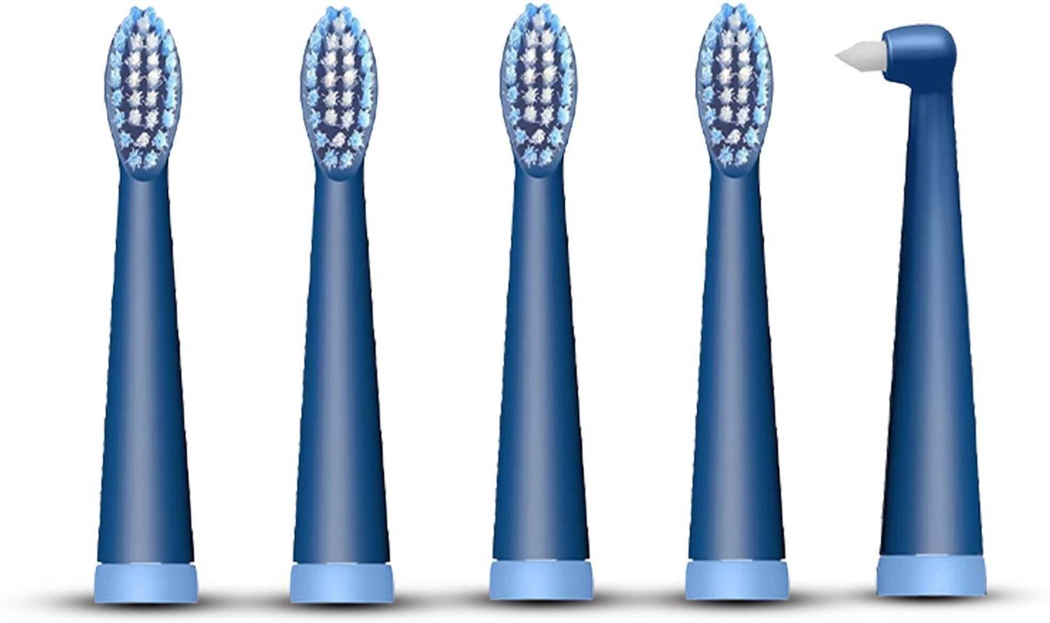 AGARO Cosmic Lite Refill Pack 4+1 pcs, Nylon Bristles, Washable, Electric Toothbrush