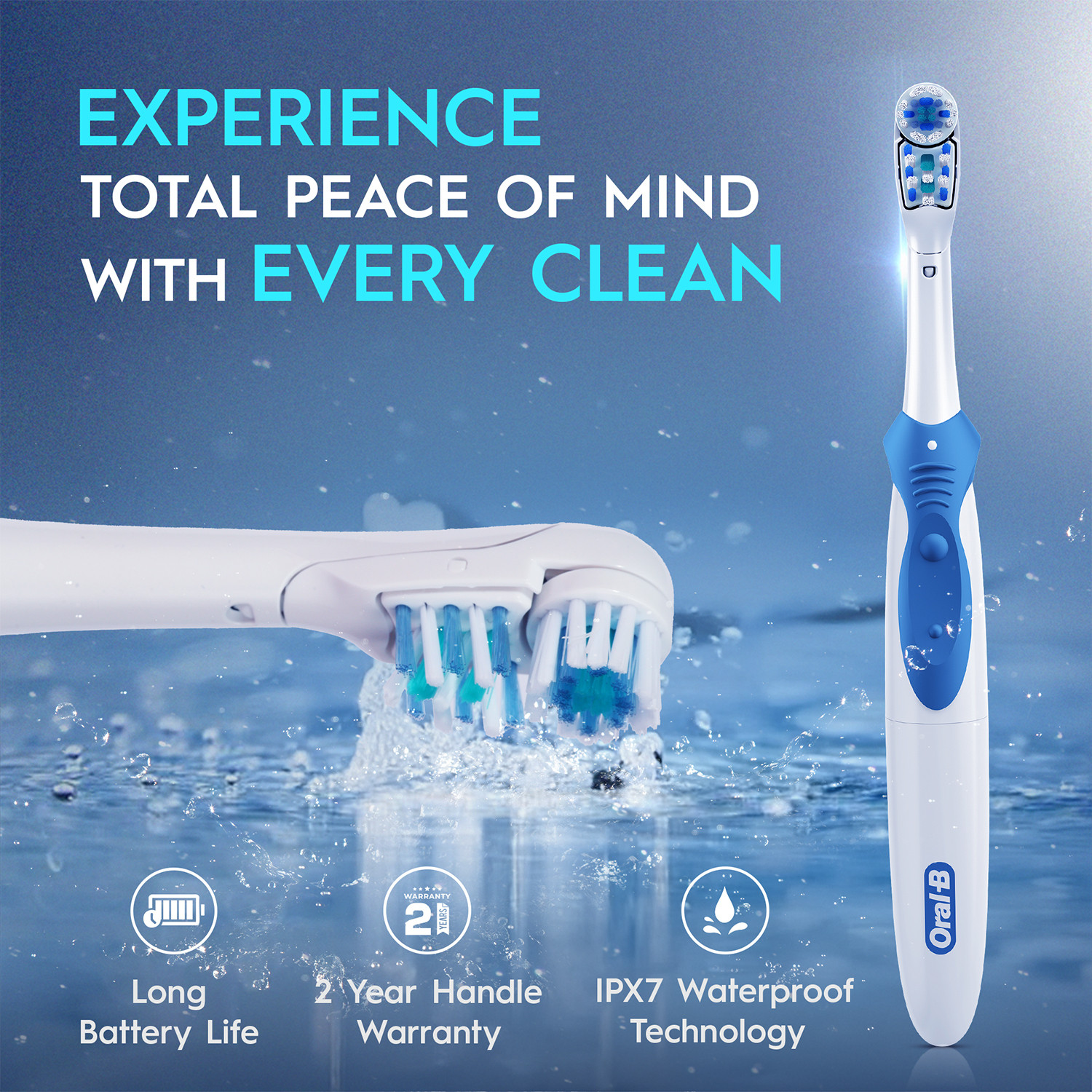 Image of Oral-B Soft Bristles, Water Resistant,Battery Soft Toothbrush