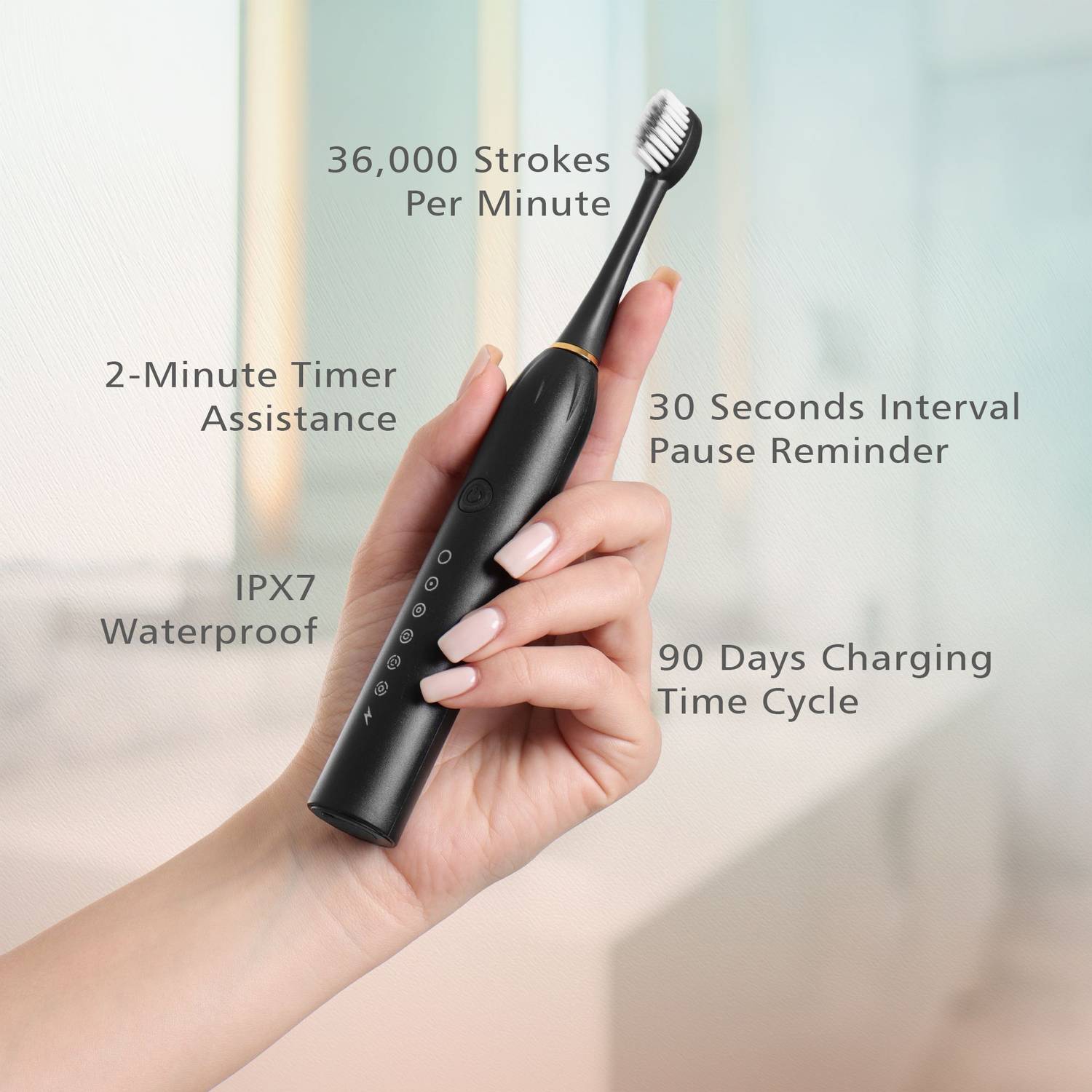CARE CUB X-3 Sonic White Electric Toothbrush - Image 3