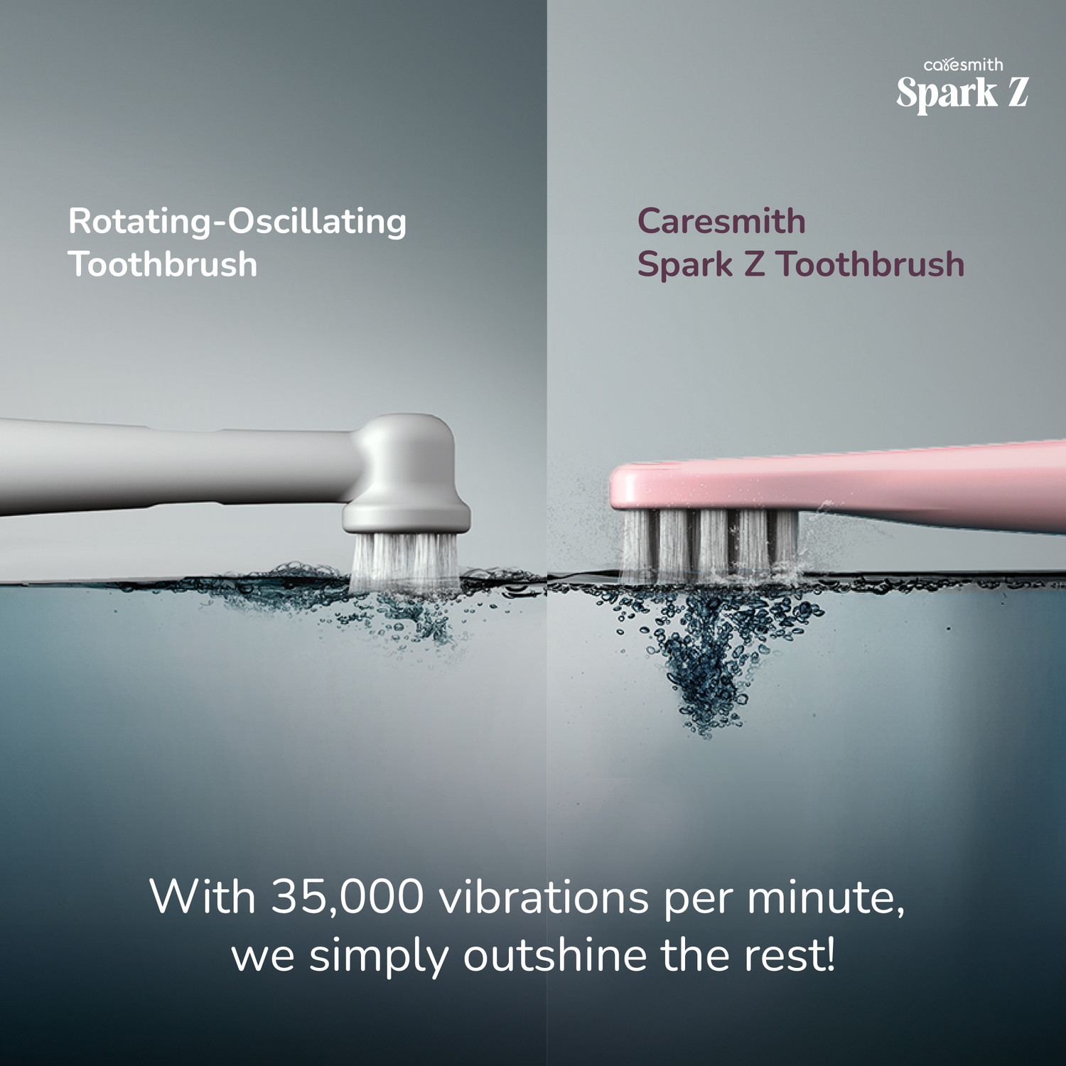 Image of caresmith Spark Z For Men & Women, Soft Bristle Electric Toothbrush
